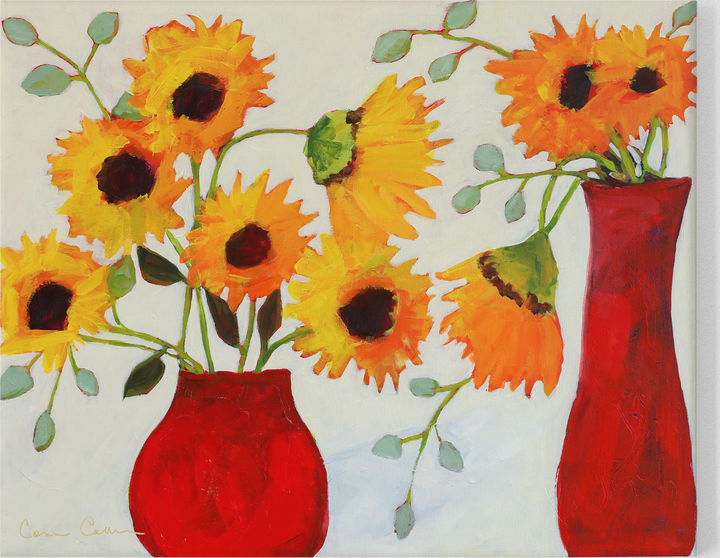 SOLD Two Red Vases